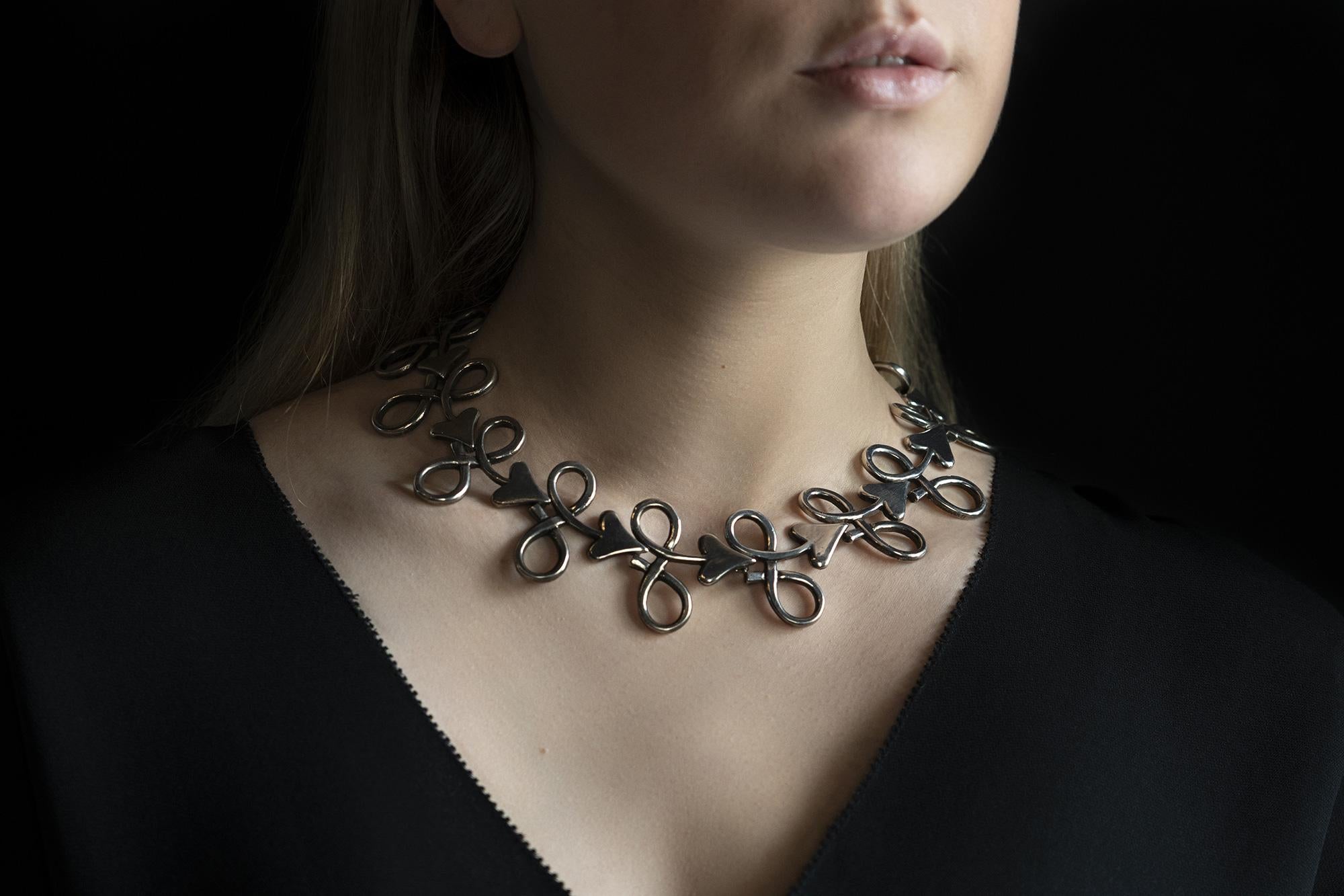 Line Vautrin Silvered Bronze Necklace 