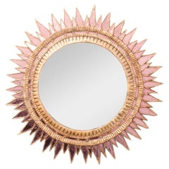 A  Giltwood and Pink Mirrored Glass, in the style of L.Vautrin