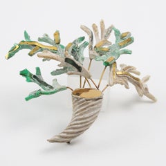 Line Vautrin Talosel and Mirrors Brooch St Hubert Model