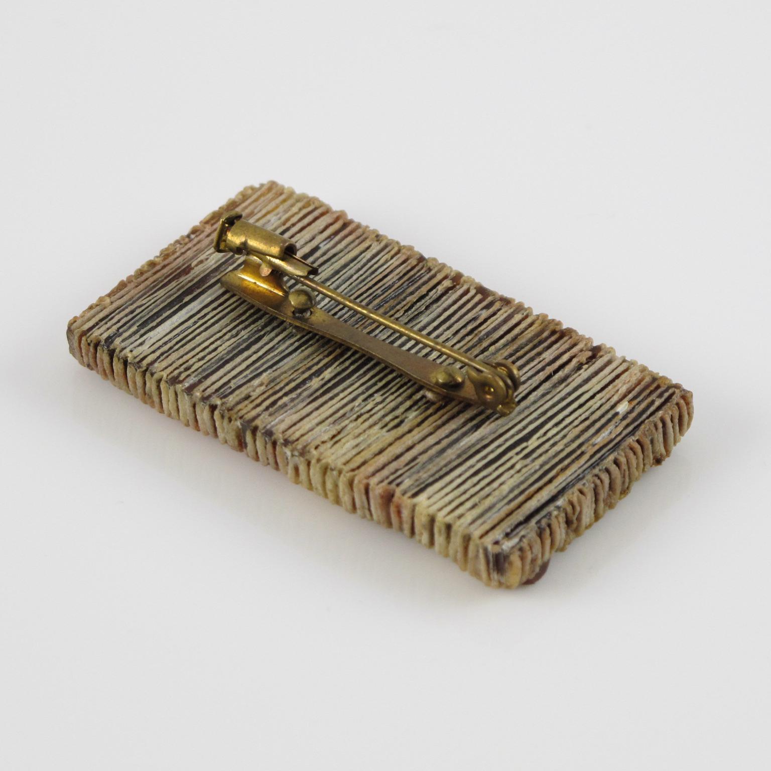 Broche Line Vautrin Talosel et miroirs en mosaïque rose Pour femmes en vente