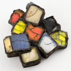 Line Vautrin Talosel Asymmetric Brooch with Multicolor Mirrors