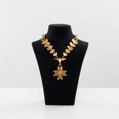 Line Vautrin "La Cruz del Espíritu Santo" Collar de bronce dorado, Francia
