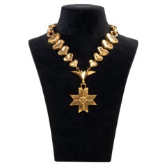 Line Vautrin "La Cruz del Espíritu Santo" Collar de bronce dorado, Francia