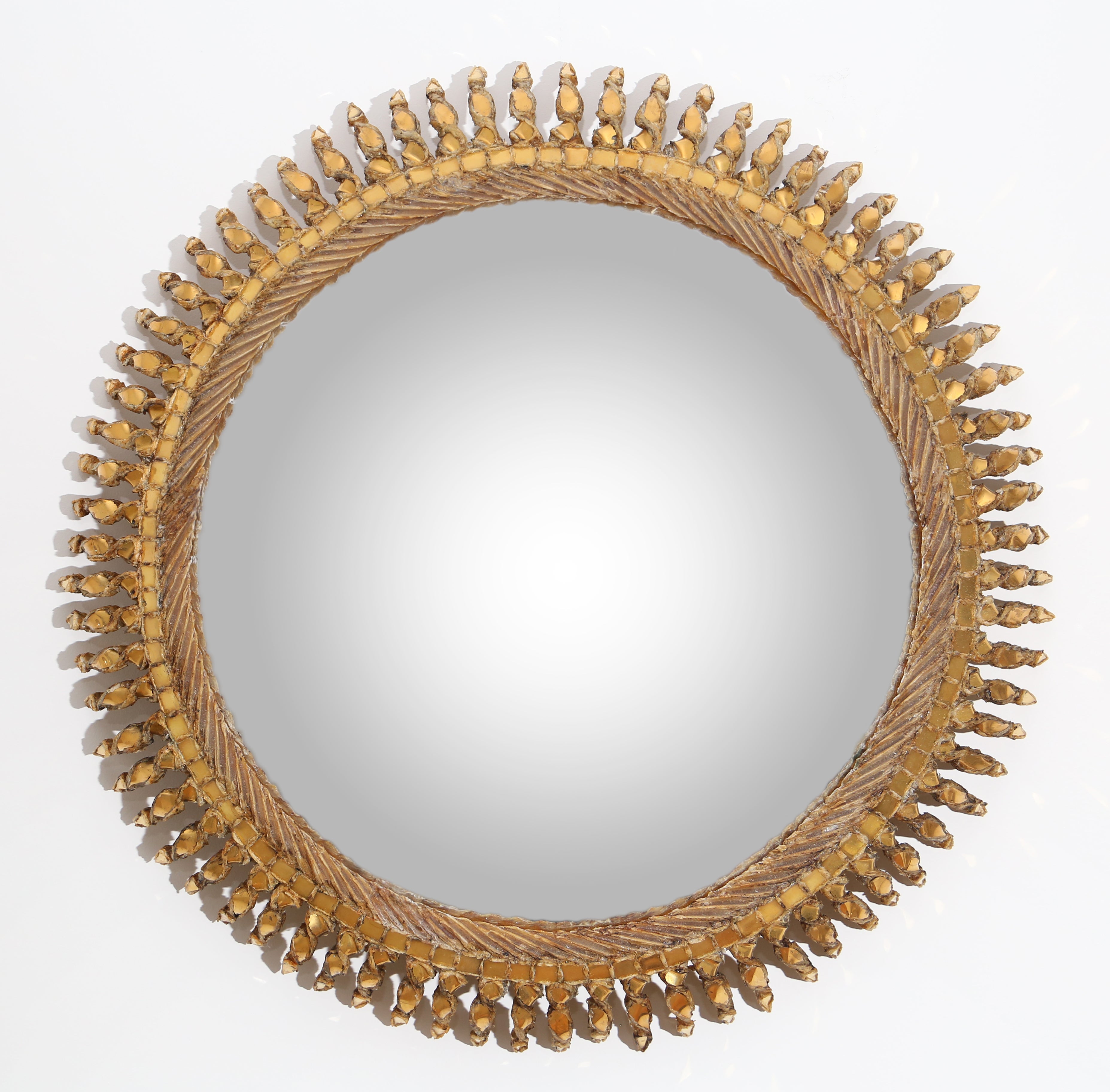 Linie Vautrin 'Twisted Sun Mirror' 
1958
Spiegel und goldenes Taloselharz


