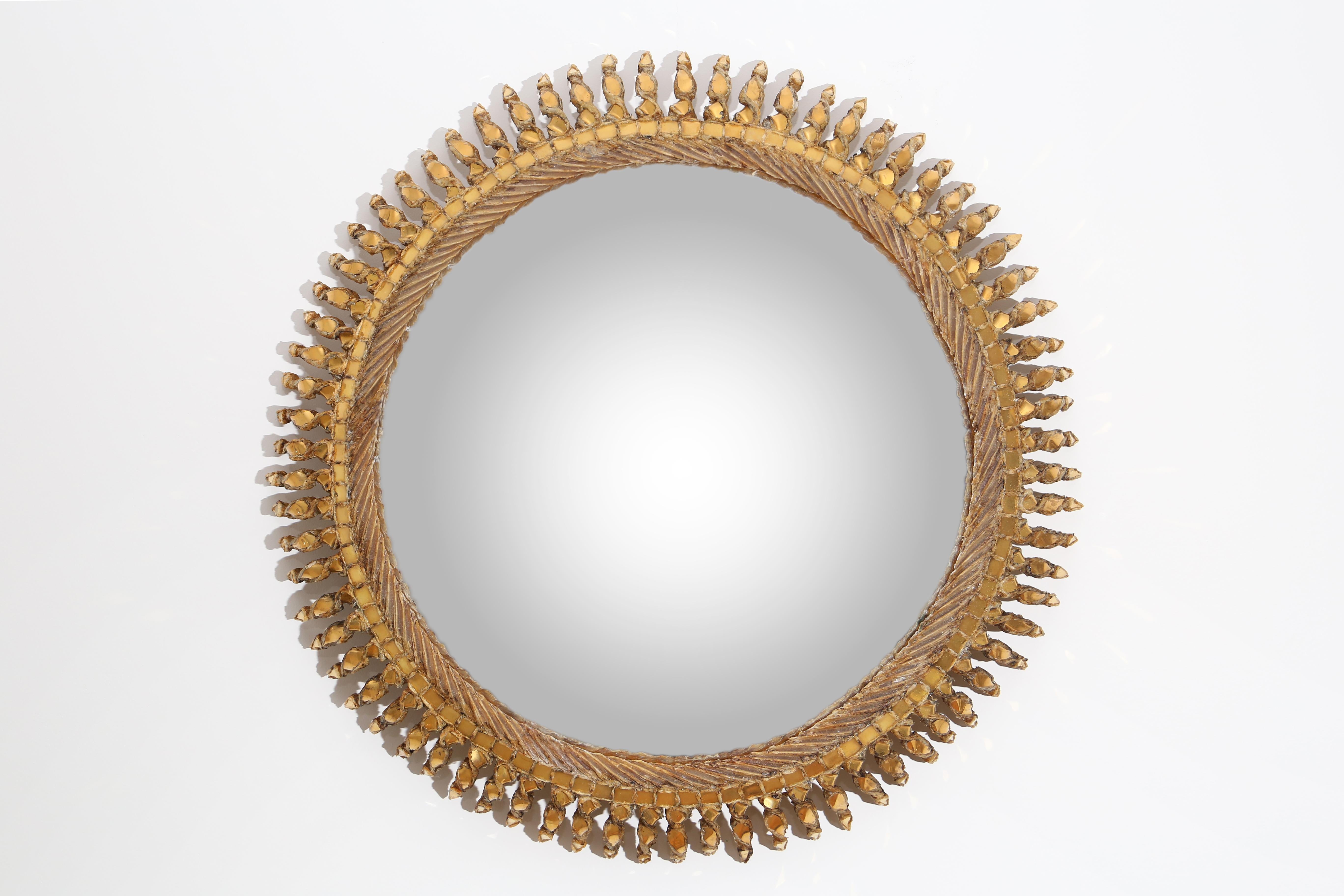 Line Vautrin 'Twisted Sun Mirror' in Talosel aus den 50er Jahren  im Zustand „Gut“ im Angebot in Paris, FR