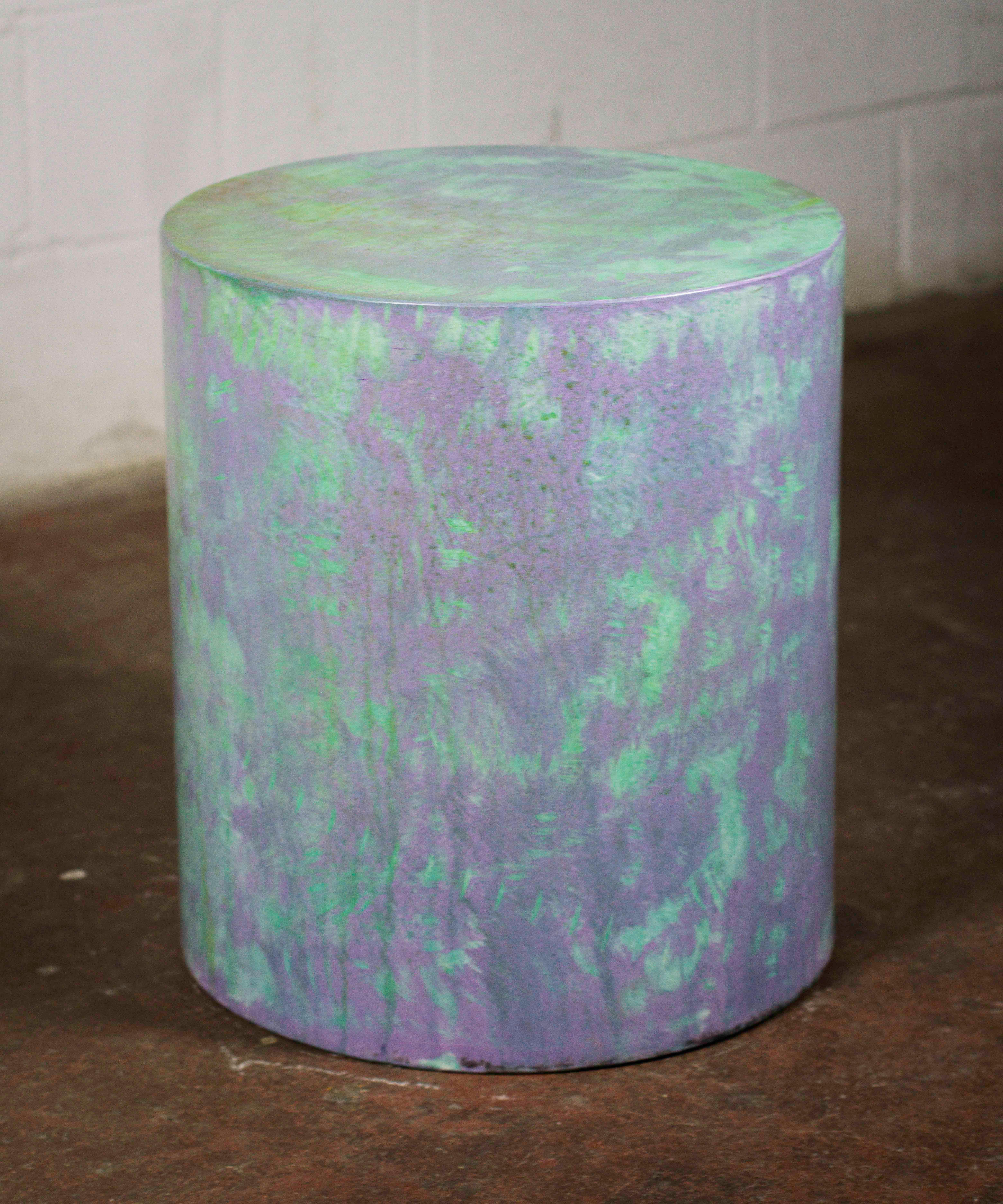 Cast Handcrafted designer concrete drum line ZERO number 16 by Dylan Myers For Sale