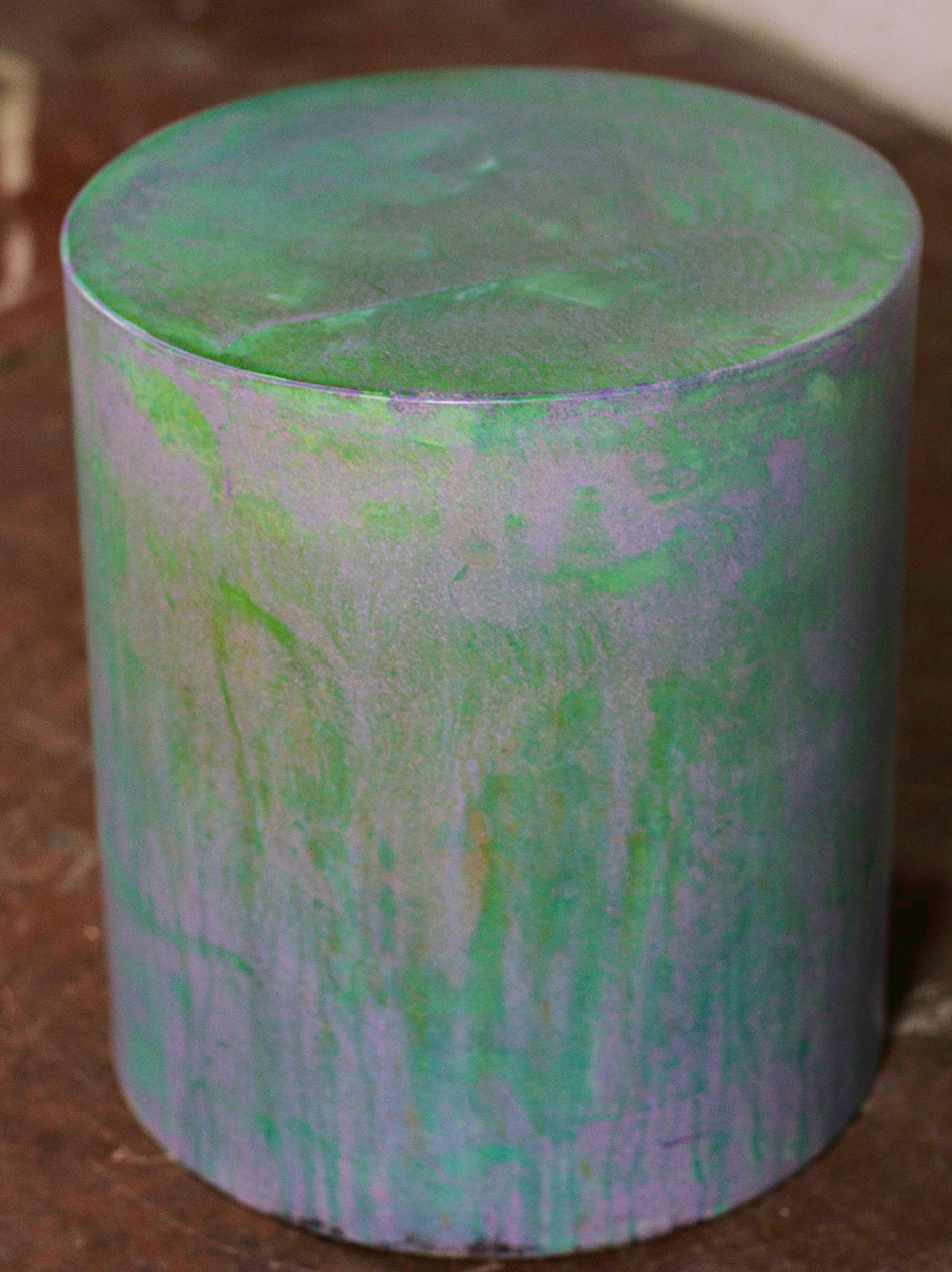 Cast Handcrafted designer concrete drum line ZERO number 17 by Dylan Myers For Sale