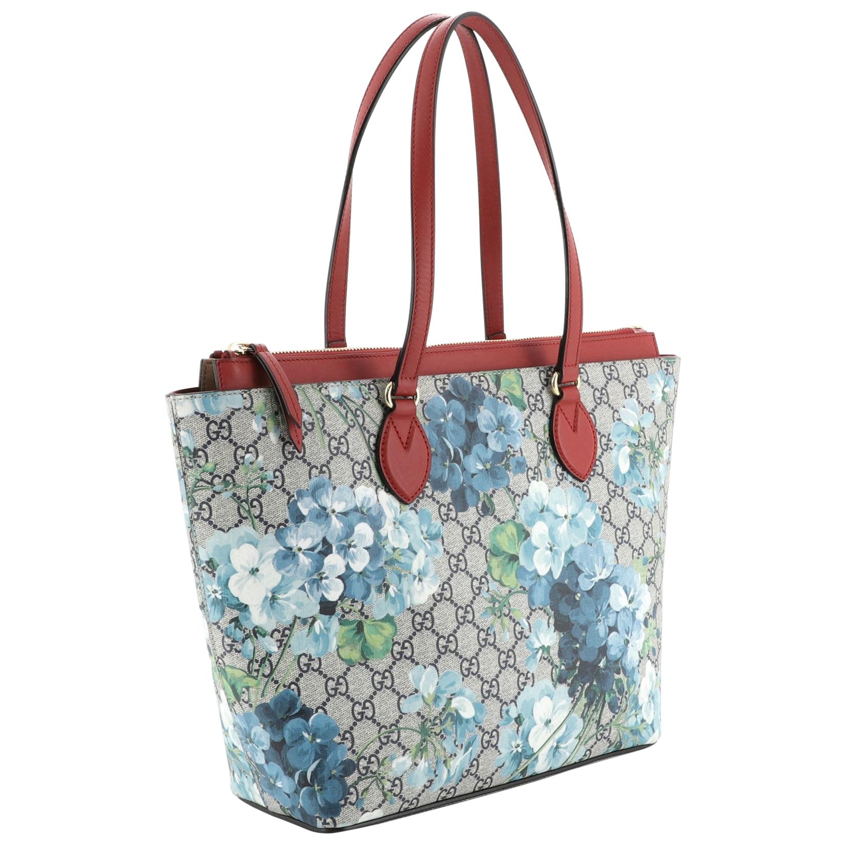 Linea A Zip Tote Blooms Print GG Coated Canvas Medium