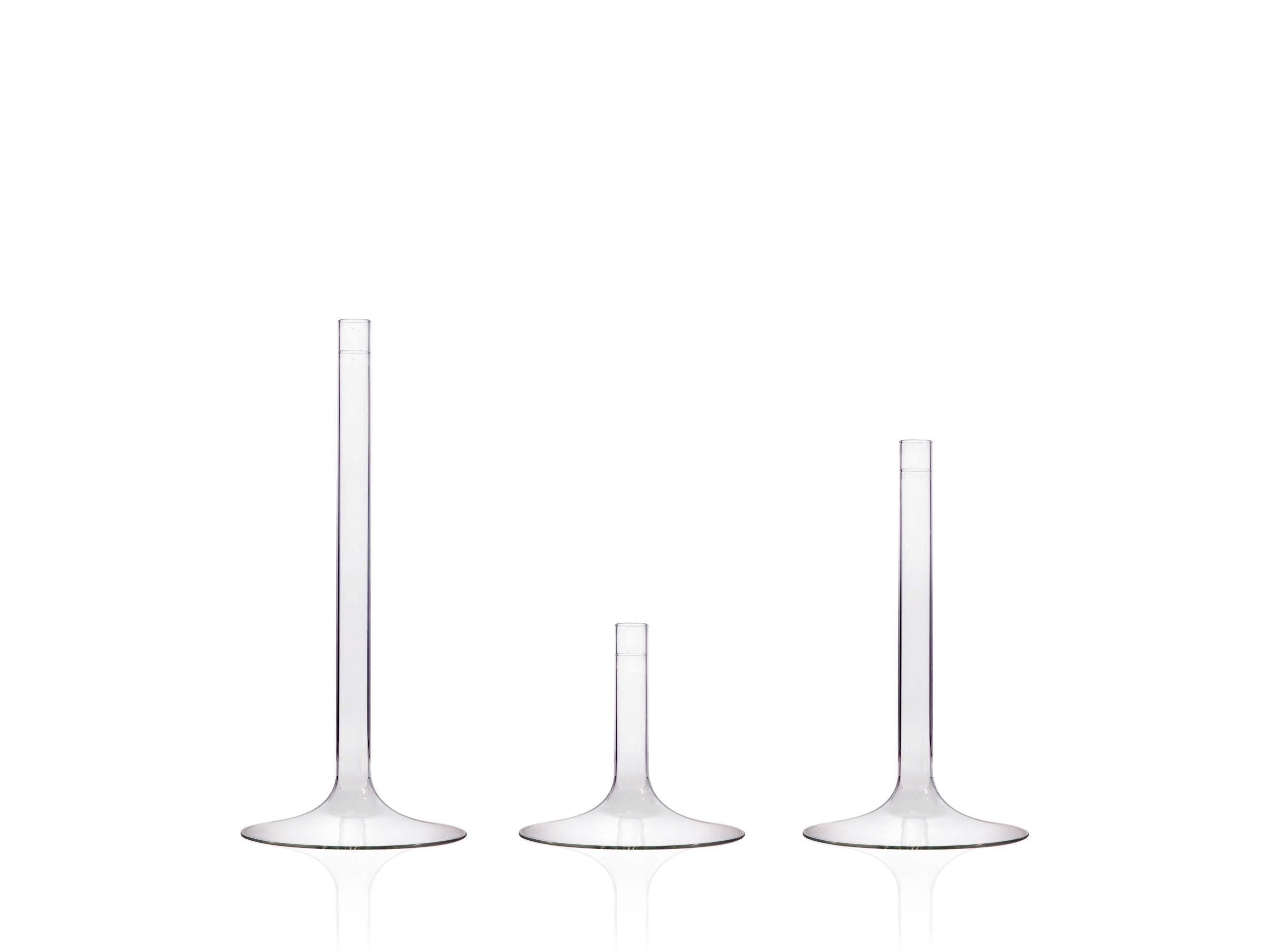 Linea candlestick large - set of three

The Linea candlesticks derive their name from the creative act of making a line, the first expression of a design, and from its linearity as it transitions from candlestick to candle.
The handcrafted Linea
