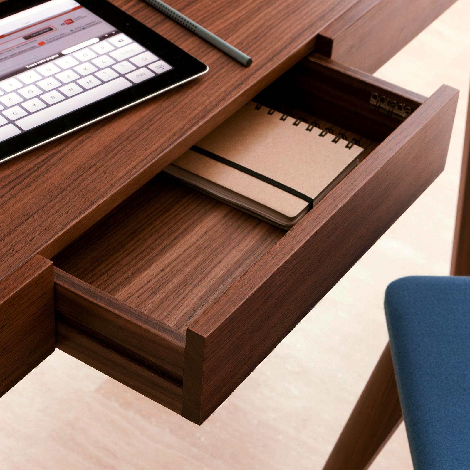 Hand-Crafted Linea Desk in Solid Walnut For Sale