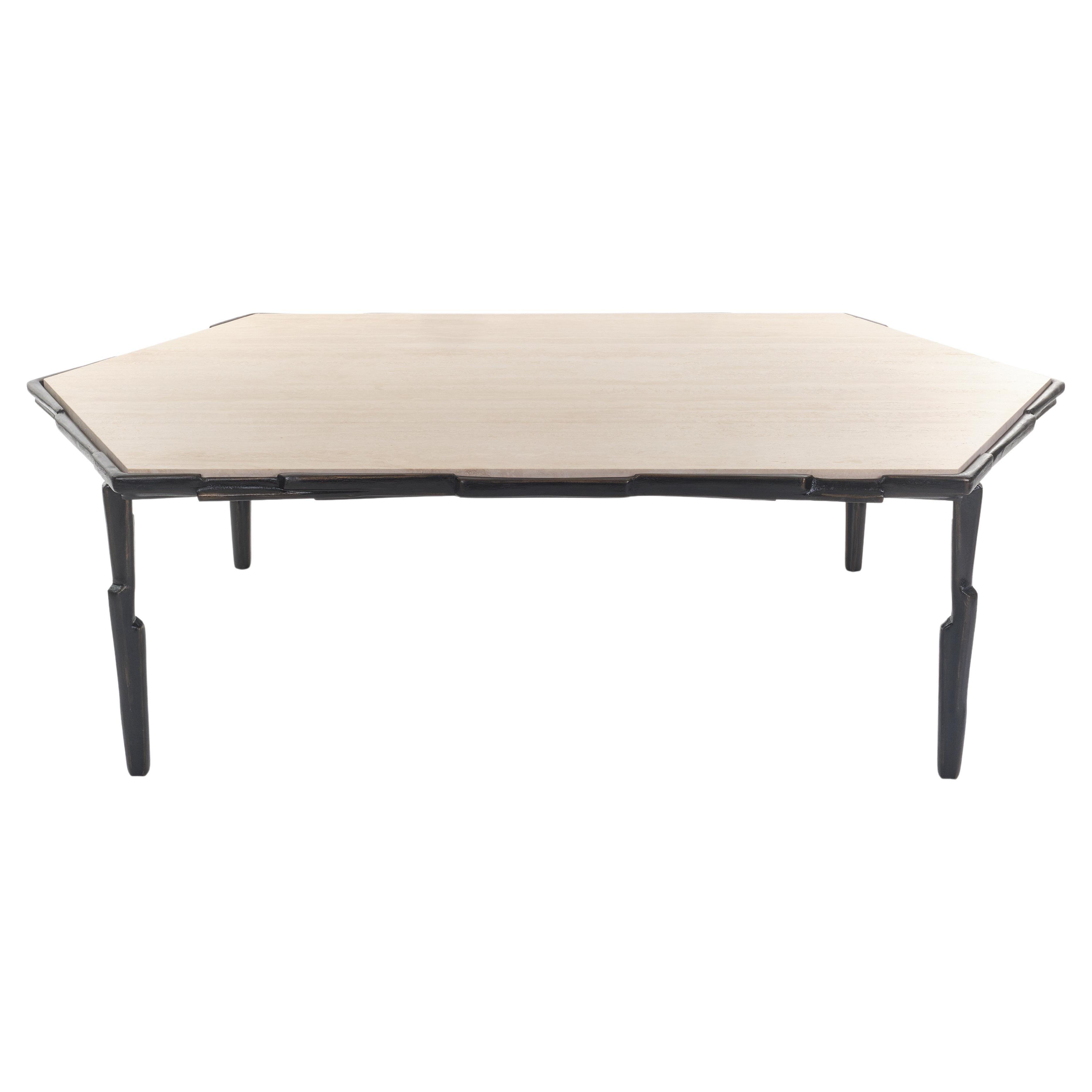 “Linea”, Limited Edition Coffee Table, Bronze Plaster Finish, Benediko For Sale