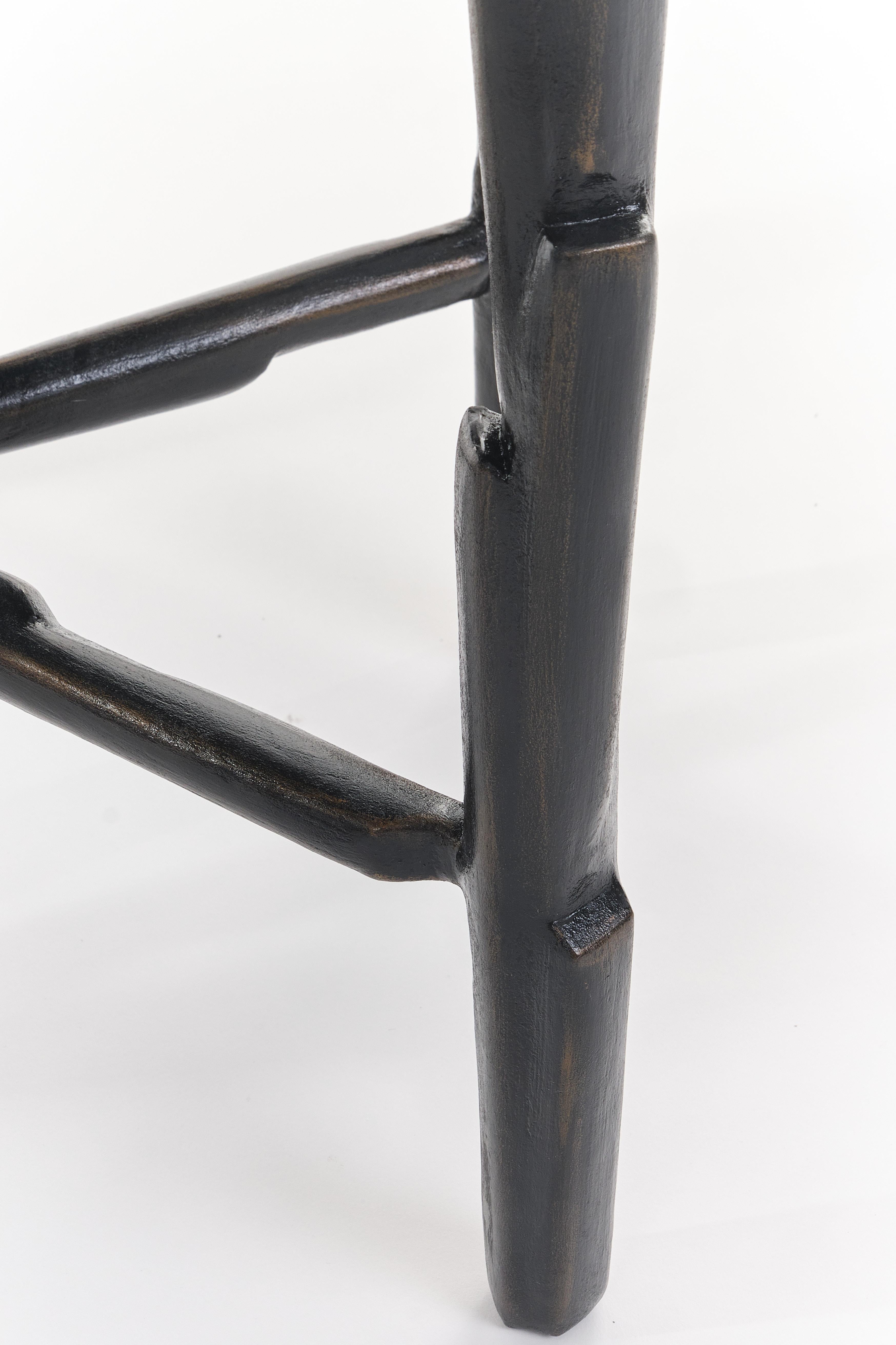 Hand-Crafted “Linea No.2”, Limited Edition Side Table, Bronze Plaster Finish, Benediko For Sale