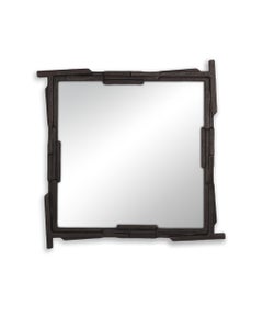 Linea" No.3 Quadratischer Wandspiegel aus Bronzegips - individuell gestaltbar, handgefertigt