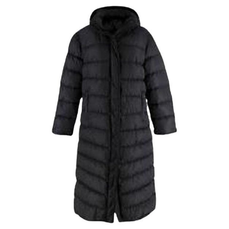 Prada Linea Rossa Black Longline Fur Trimmed Padded Coat - xl For Sale at  1stDibs