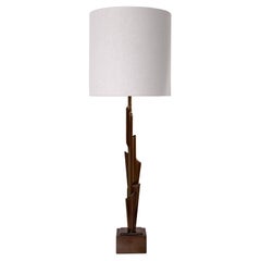 "Linea" Contemporary Plaster Table Lamp, Benediko