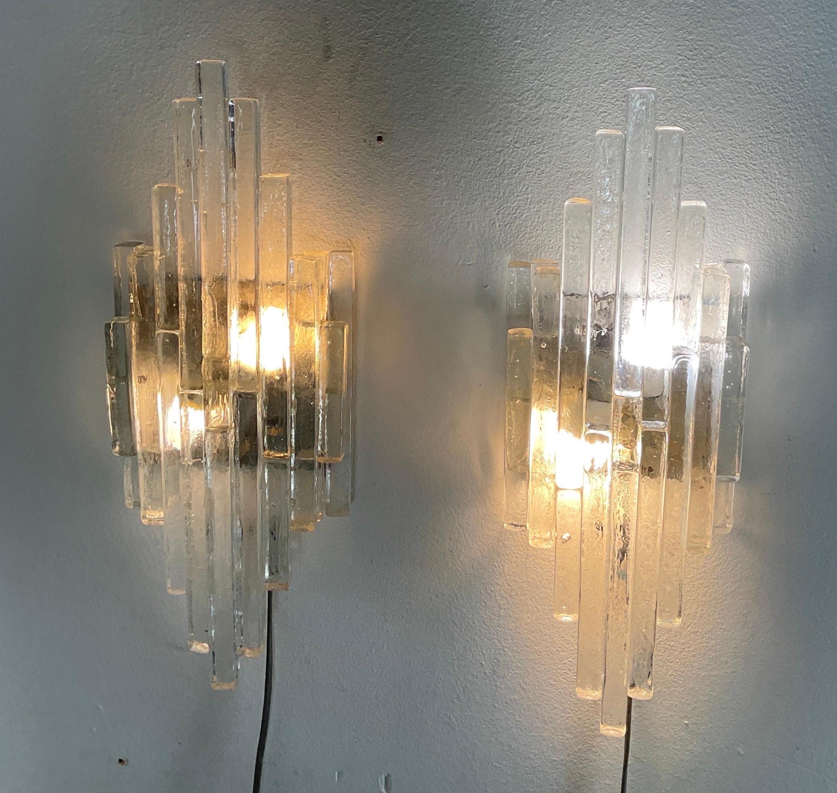 Steel 'Linea' series wall lamps, Poliarte Production, Verona, '70s. For Sale