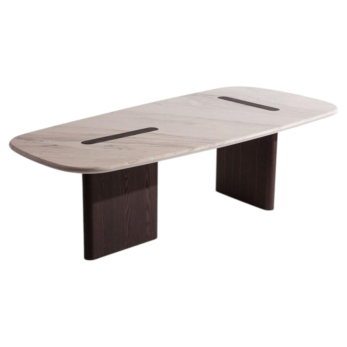 Table de salle à manger Linea T avec plateau en marbre