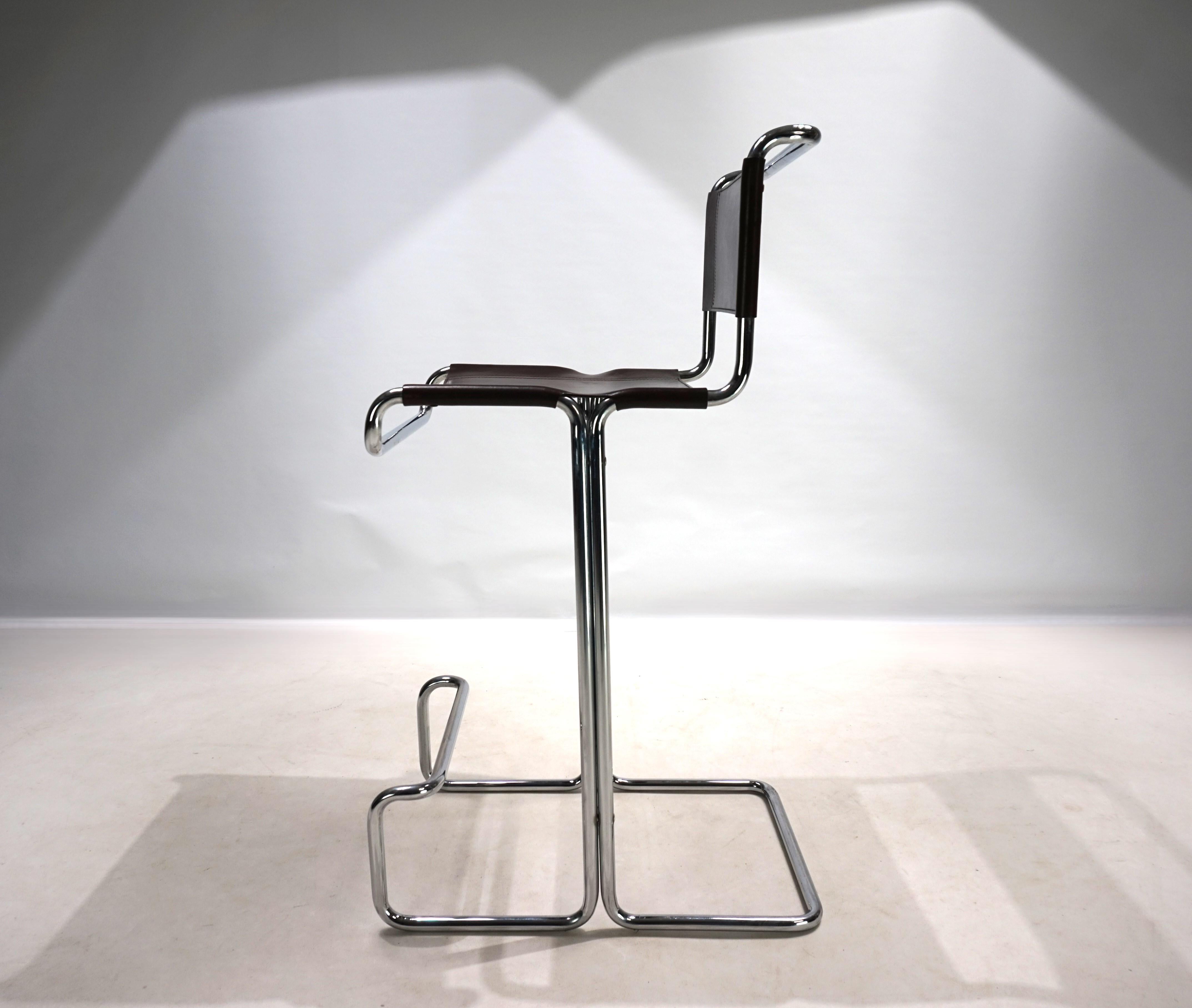 Linea Veam set of 4 tubular steel bar stools, 1960 5
