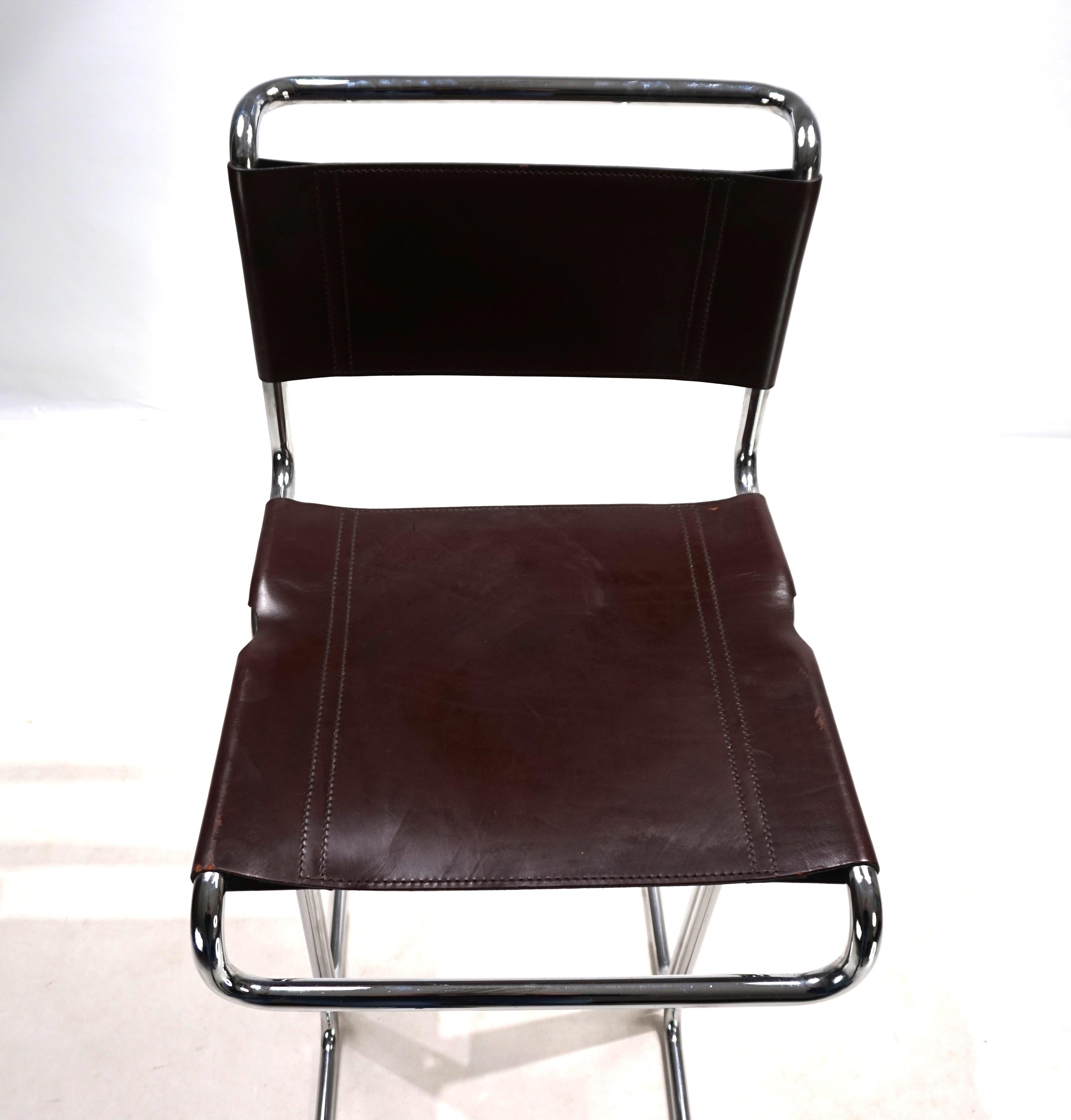 Linea Veam set of 4 tubular steel bar stools, 1960 6
