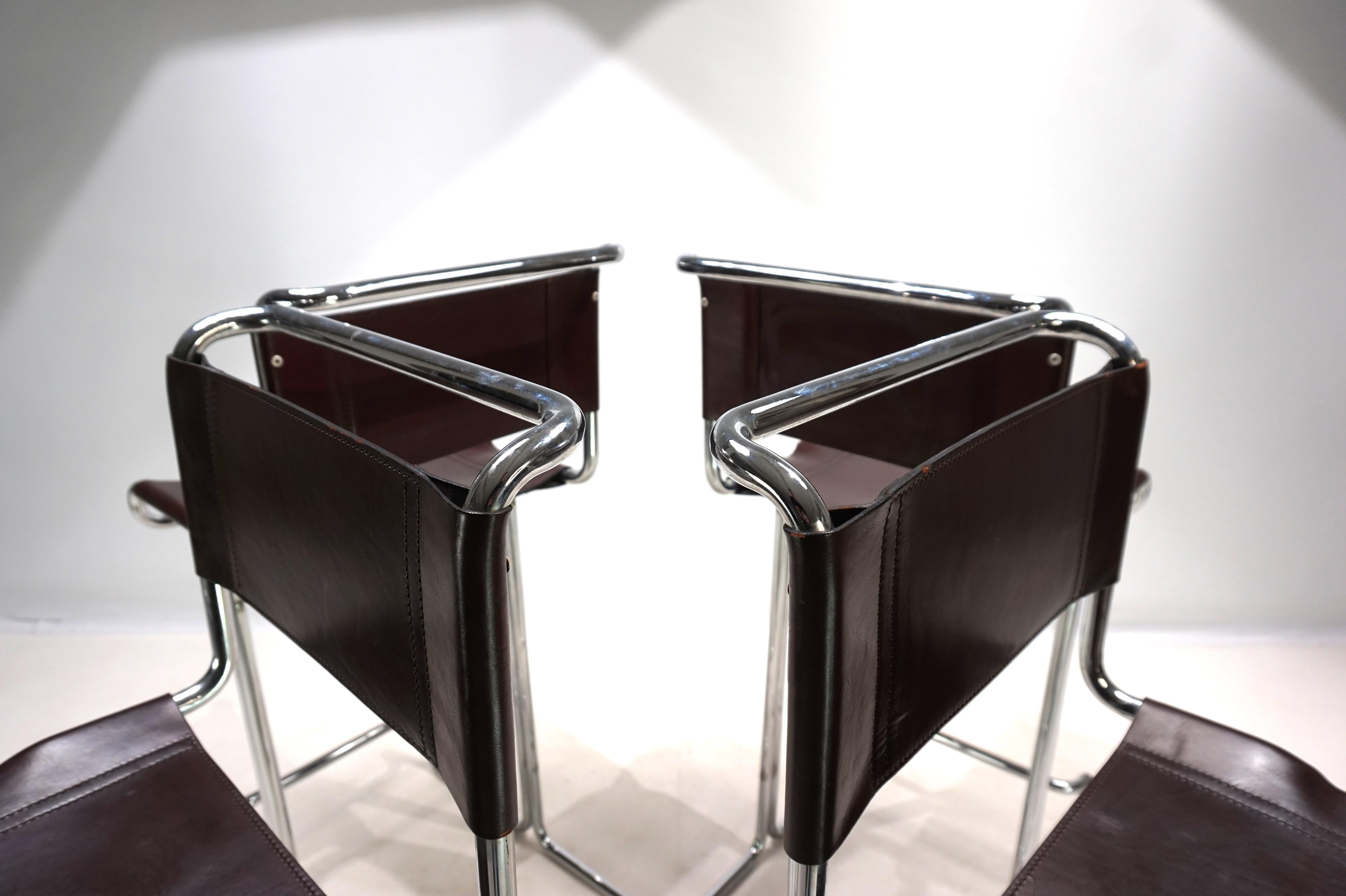 Linea Veam set of 4 tubular steel bar stools, 1960 10