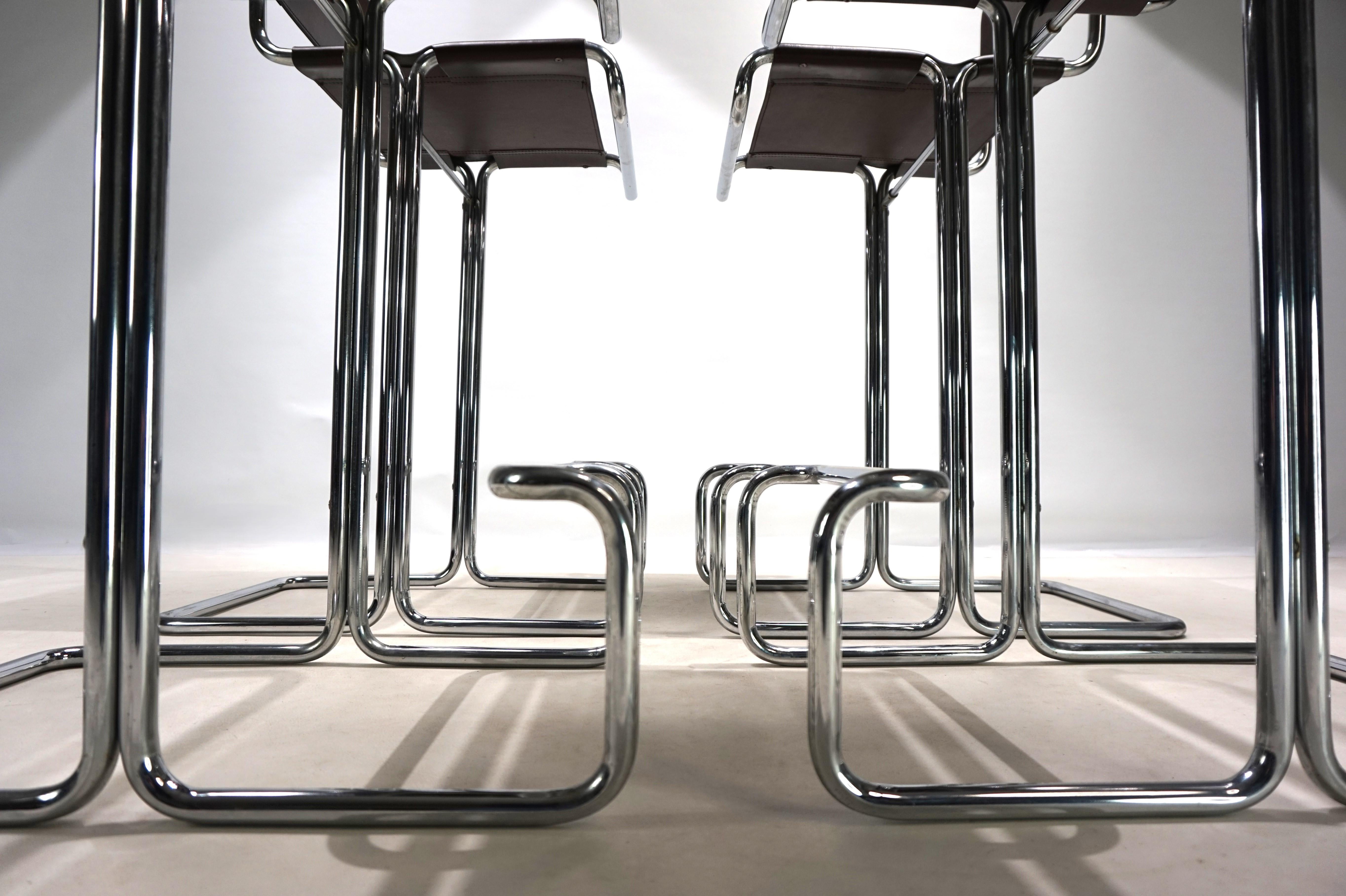 Linea Veam set of 4 tubular steel bar stools, 1960 13