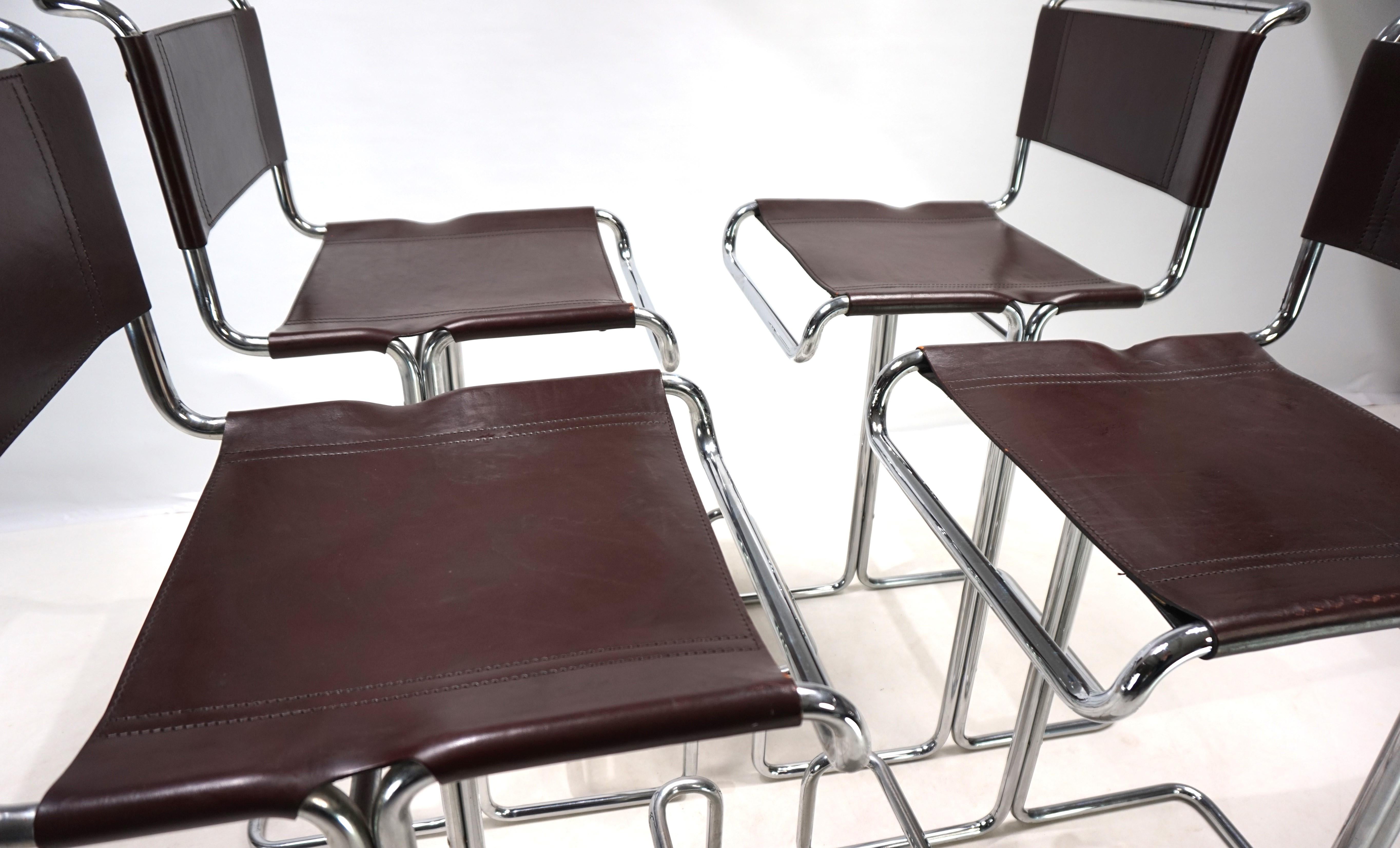 Linea Veam set of 4 tubular steel bar stools, 1960 2