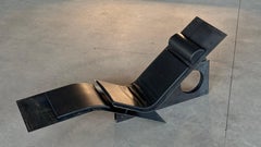 Lineae Chaise Longue in Blended Iron & Italian Leather by D´ARK Atelier
