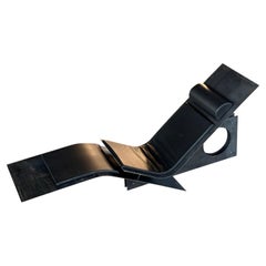 Lineae Chaise Longue in Blended Iron & Italian Leather by D´ARK Atelier