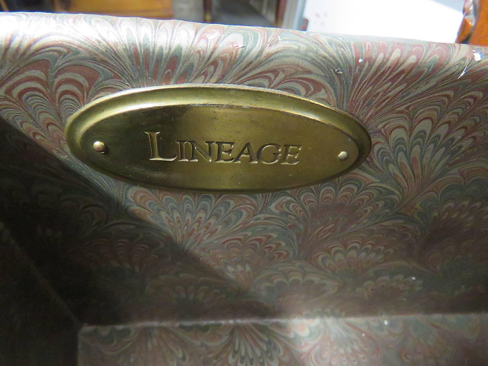 Lineage Leather Wrapped French Louis XV Style Dresser Chest Commode In Good Condition In Swedesboro, NJ
