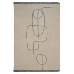 Handgefertigter Teppich „Lineal Flow“ von Linie Design, 240 cm, Wolle und Seide