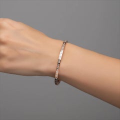 Linear Baguette 14K (or 18k upon request) Rose Gold Diamond Cuff Bracelet