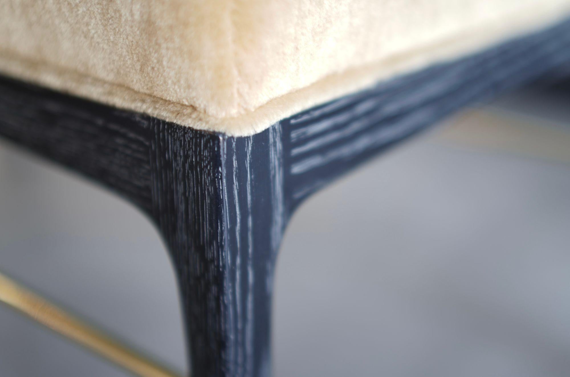 Linear Bench in Black Ceruse Series 36 For Sale 1