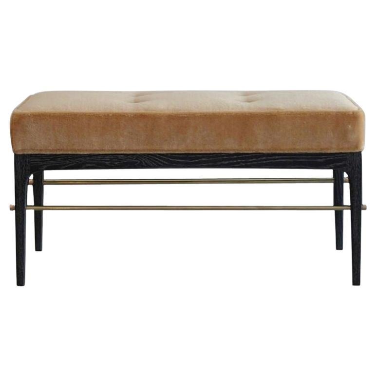 Linear Bench in Black Ceruse Series 36 For Sale