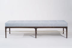 Linear Bench in Dark Walnut and Brass Series 72 by Stamford Modern