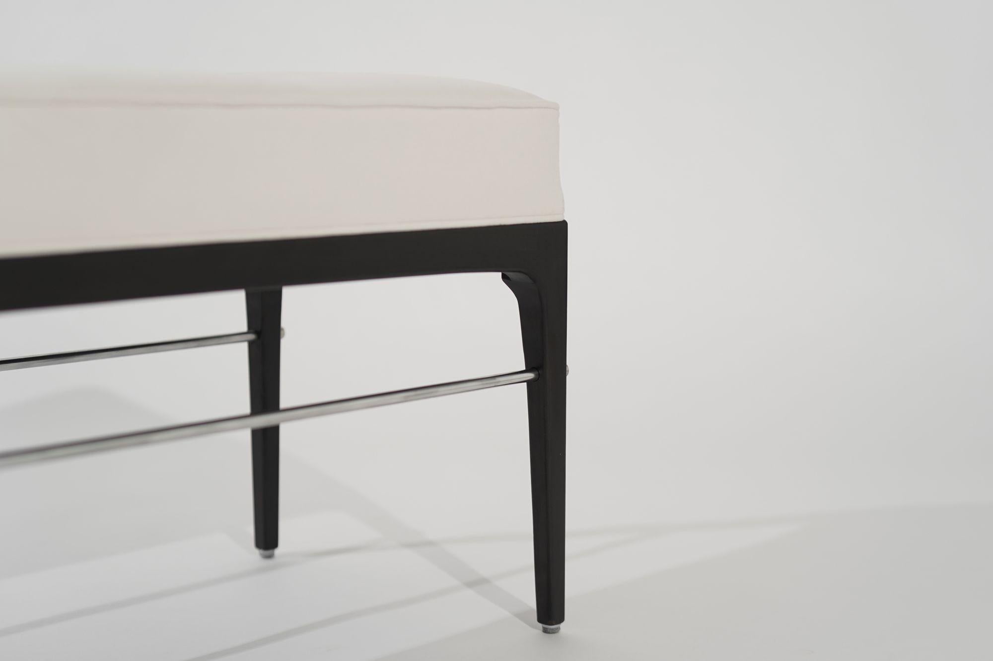 Velvet Linear Bench in Espresso Series 36 by Stamford Modern For Sale