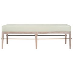 Banc linéaire en chêne chauffé et bronze Série 60
