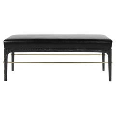 Linear Bench in Limed Oak and Leather by Stamford Modern