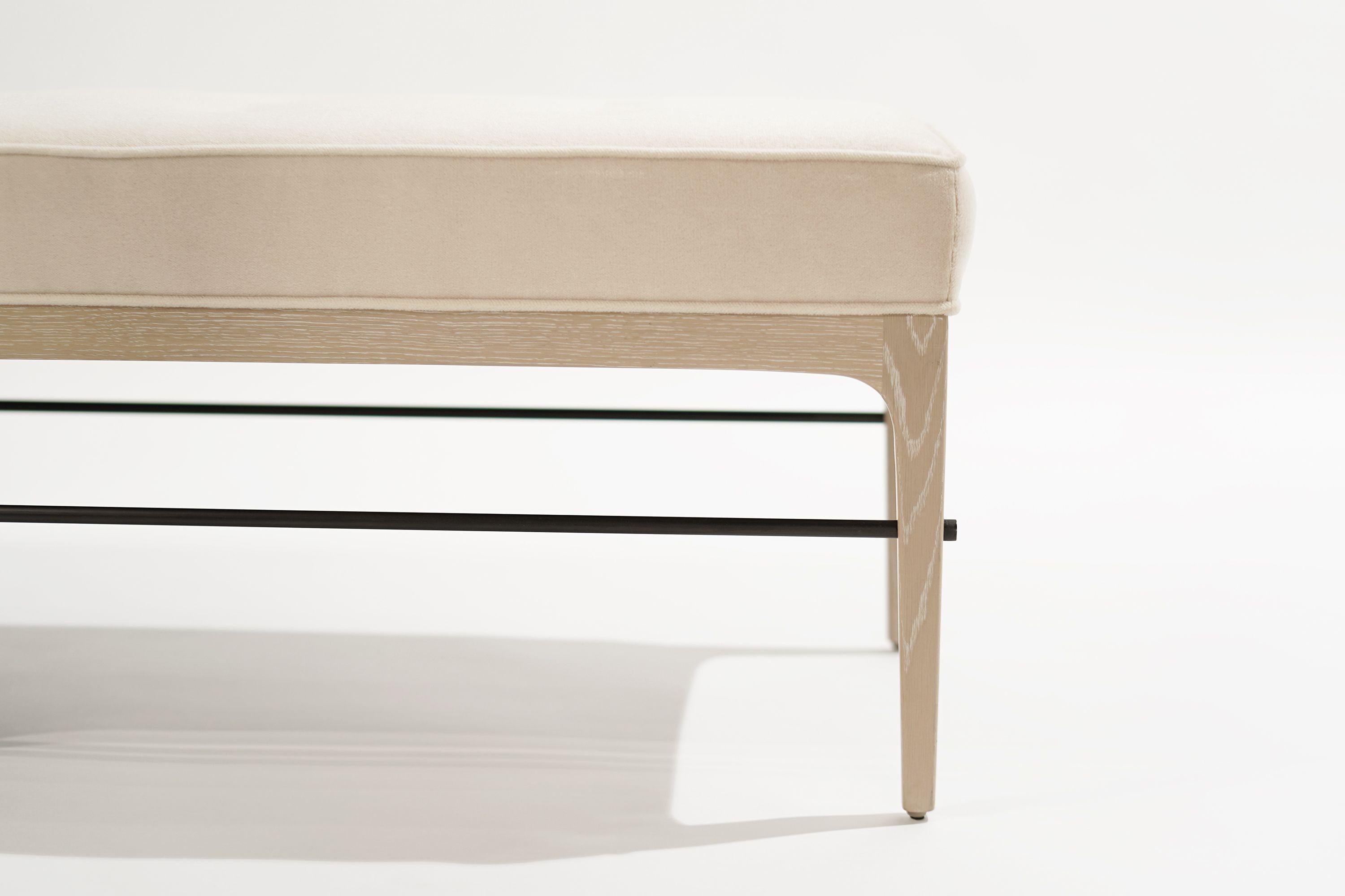 Brass Linear Bench in White Oak Series 72 by Stamford Modern For Sale