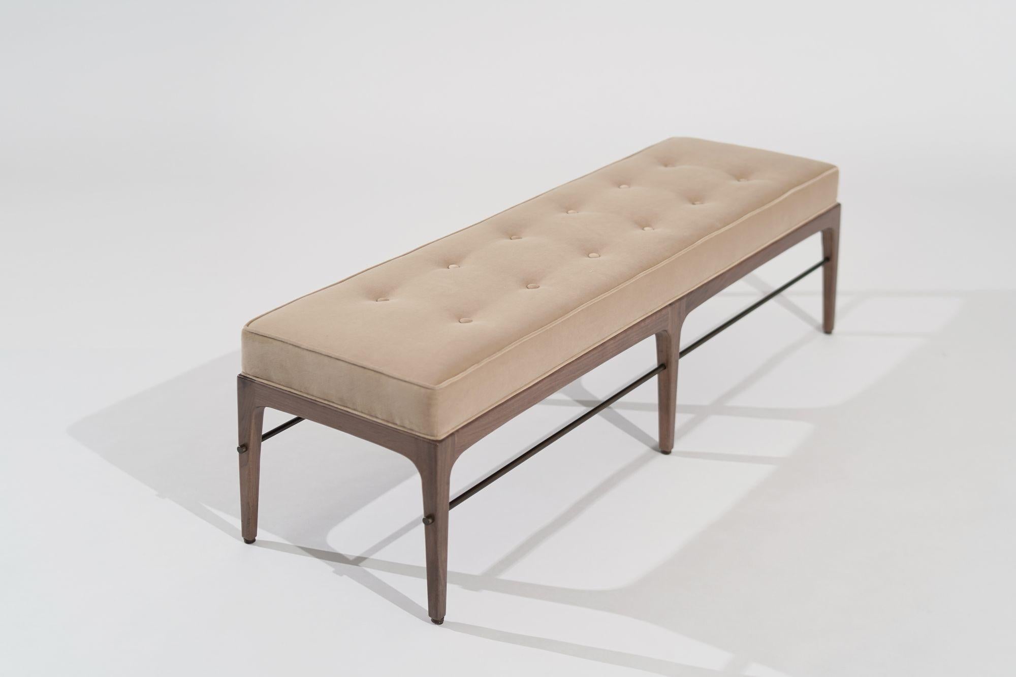 American Linear Bench in Natural Wanut Series 60 by Stamford Modern For Sale