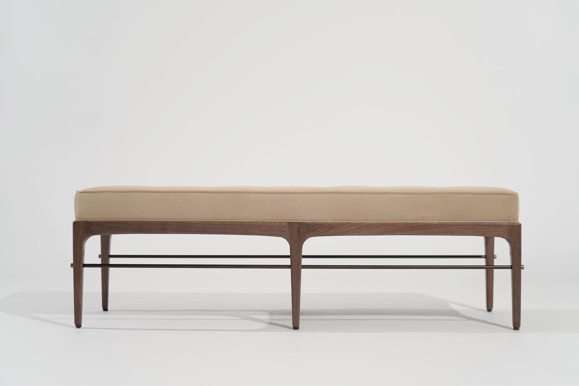 Contemporary Linear Bench in Natural Wanut Series 60 by Stamford Modern For Sale