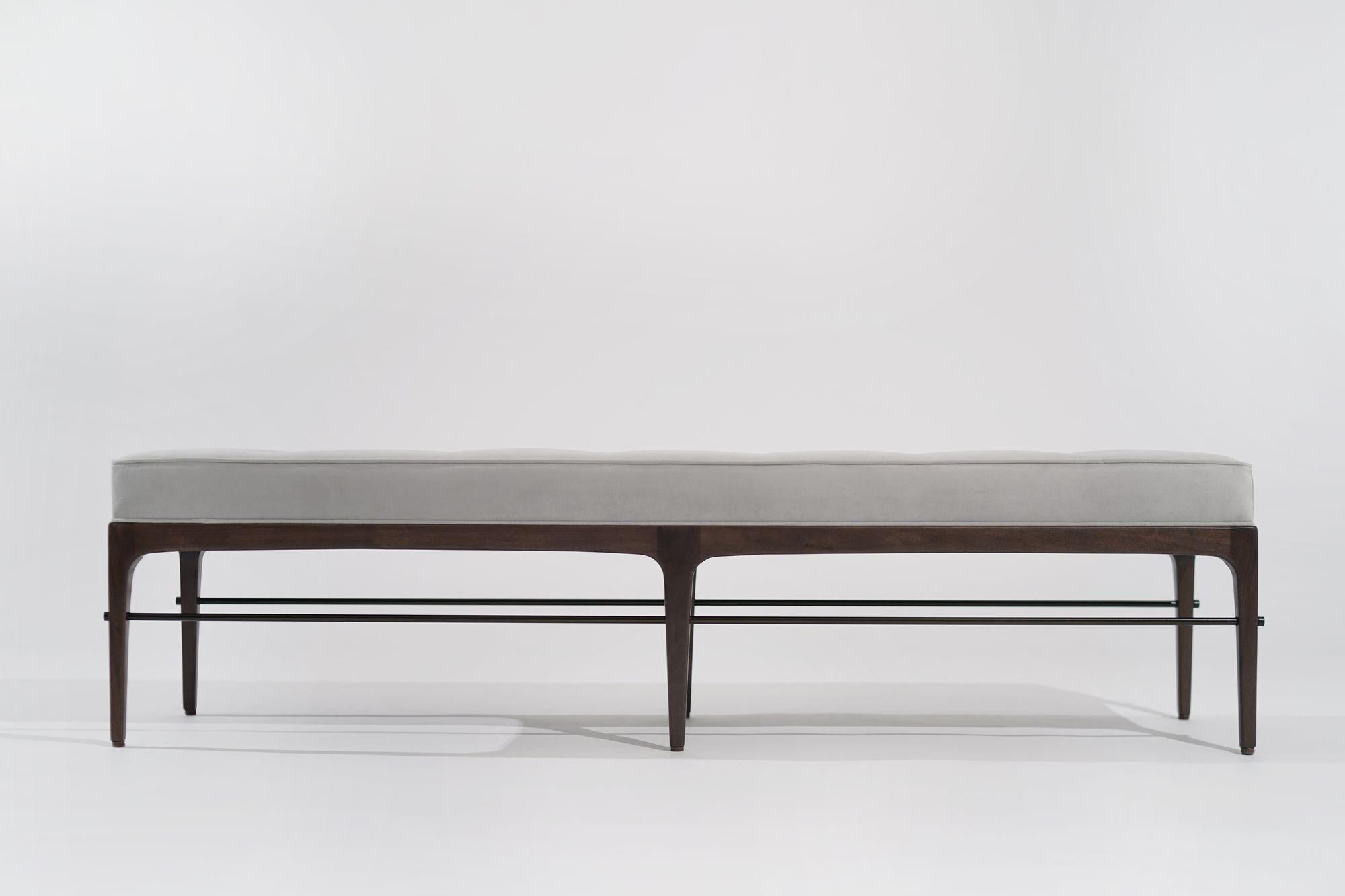 Mid-Century Modern Linear Bench in Natural Wanut Series 72 by Stamford Modern For Sale