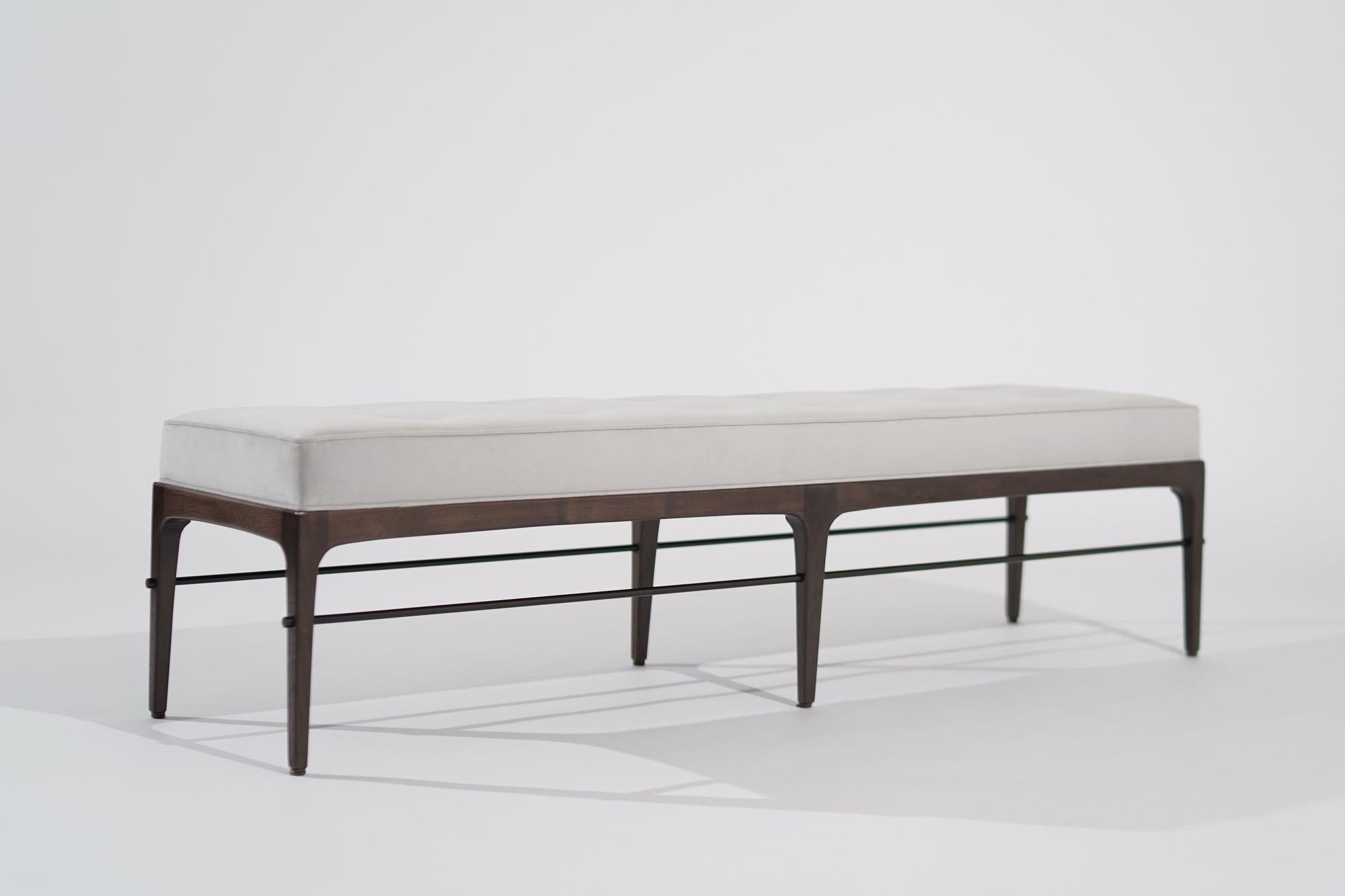 American Linear Bench in Natural Wanut Series 72 by Stamford Modern For Sale