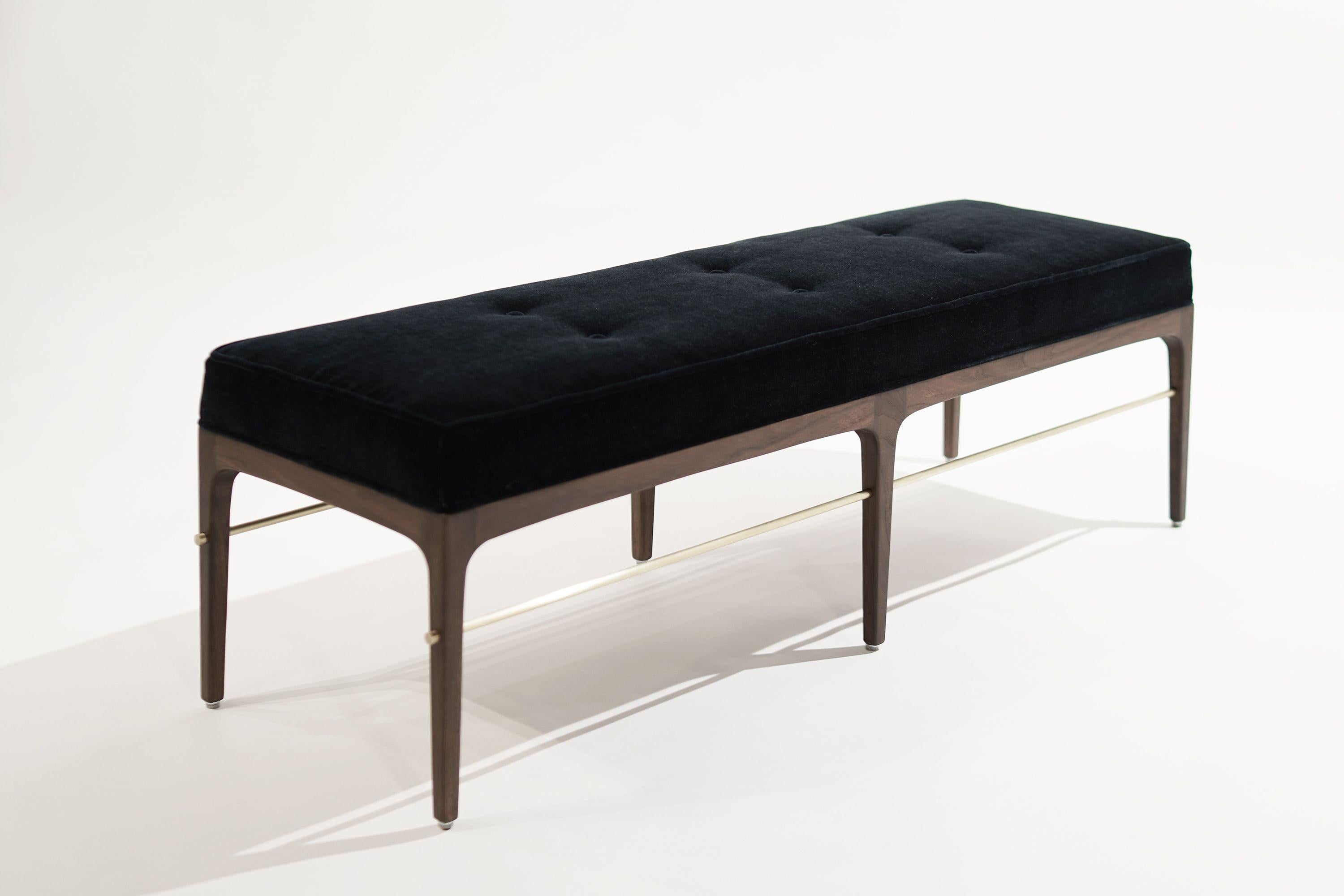 Mid-Century Modern Linear Bench in Dark Wanut Series 60 by Stamford Modern For Sale