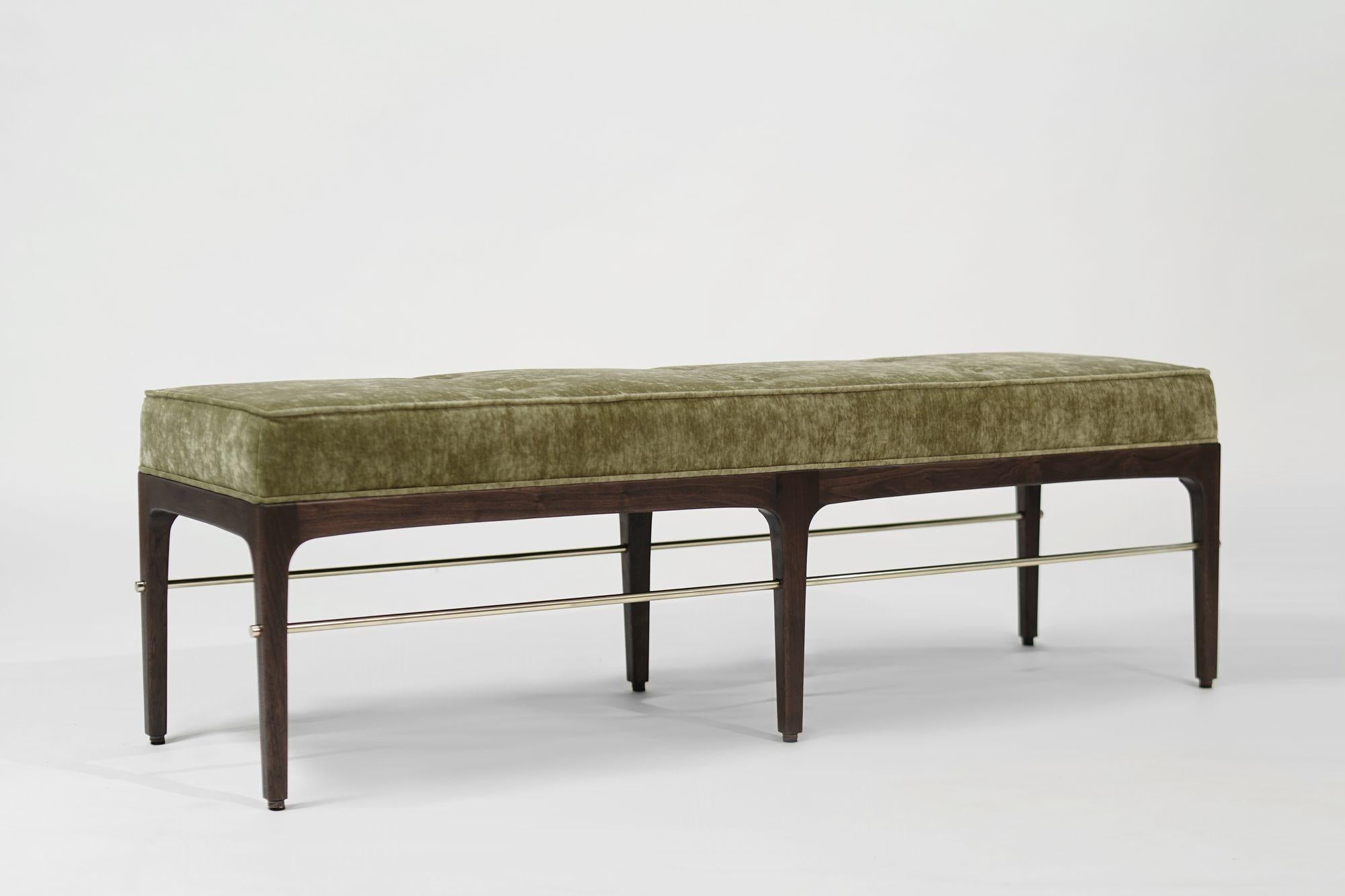 Mid-Century Modern Linear Bench in Special Walnut Series 60 by Stamford Modern For Sale