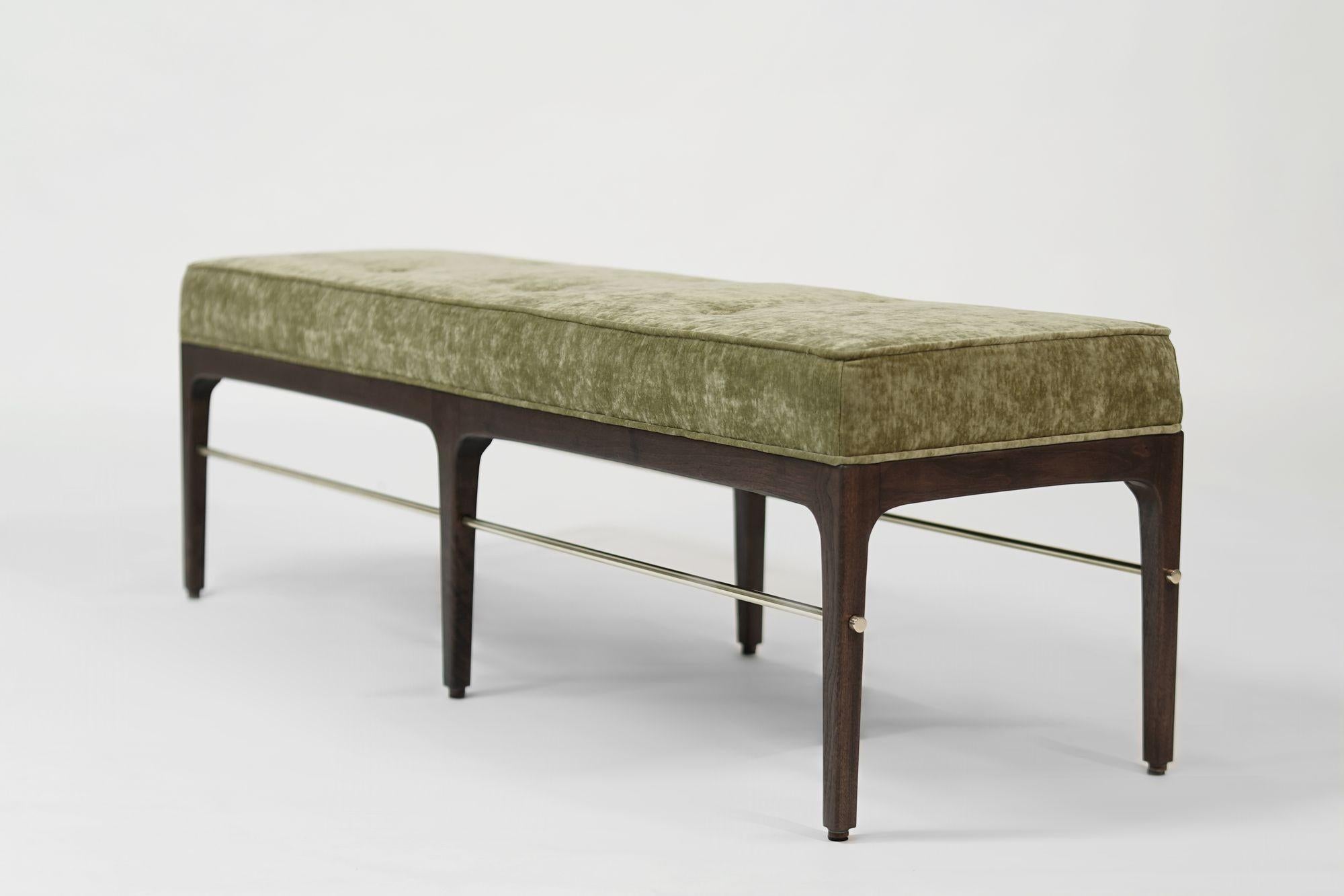 American Linear Bench in Special Walnut Series 60 by Stamford Modern For Sale