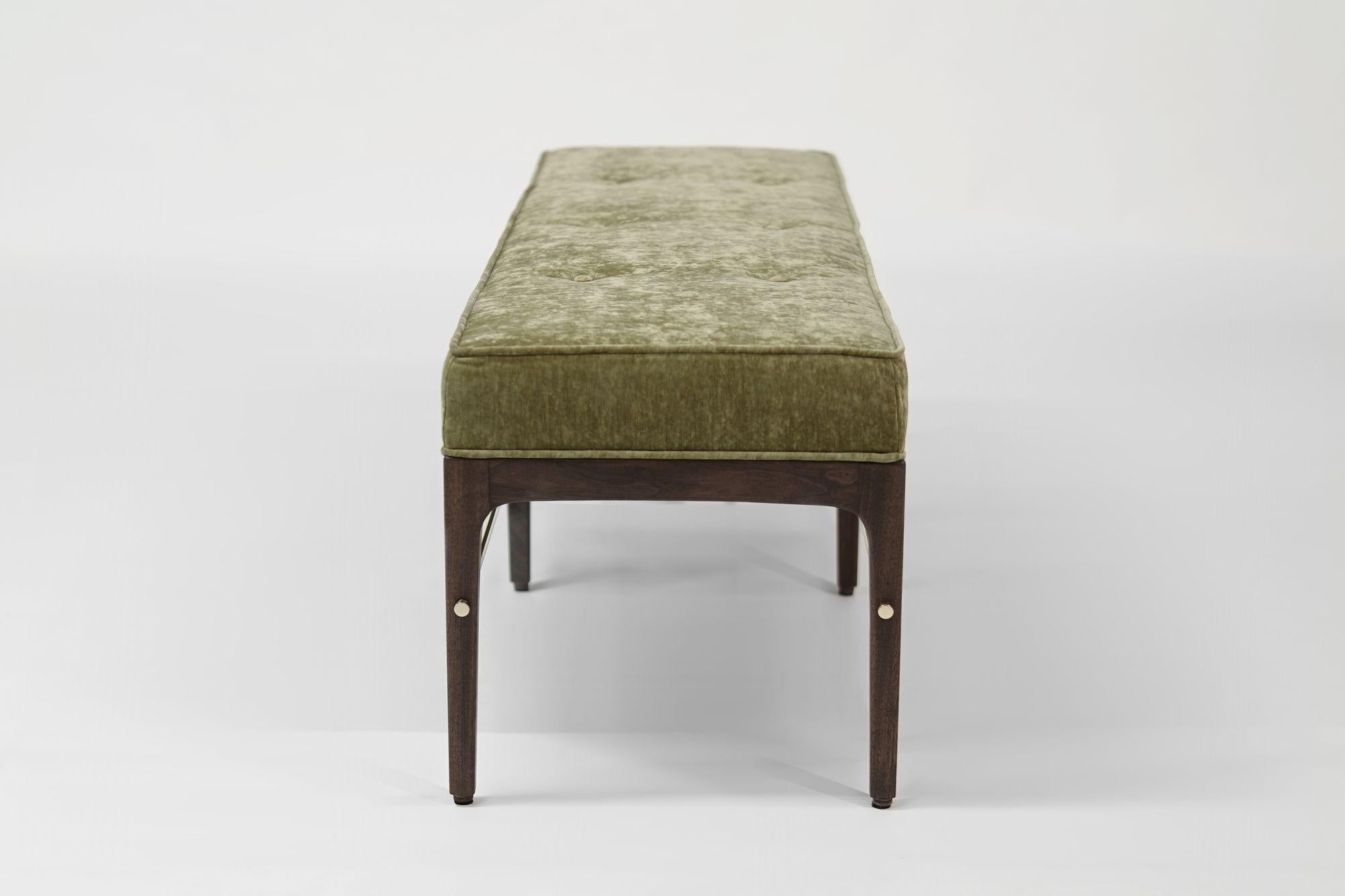 Linear Bench in Special Walnut Series 60 by Stamford Modern In New Condition For Sale In Westport, CT