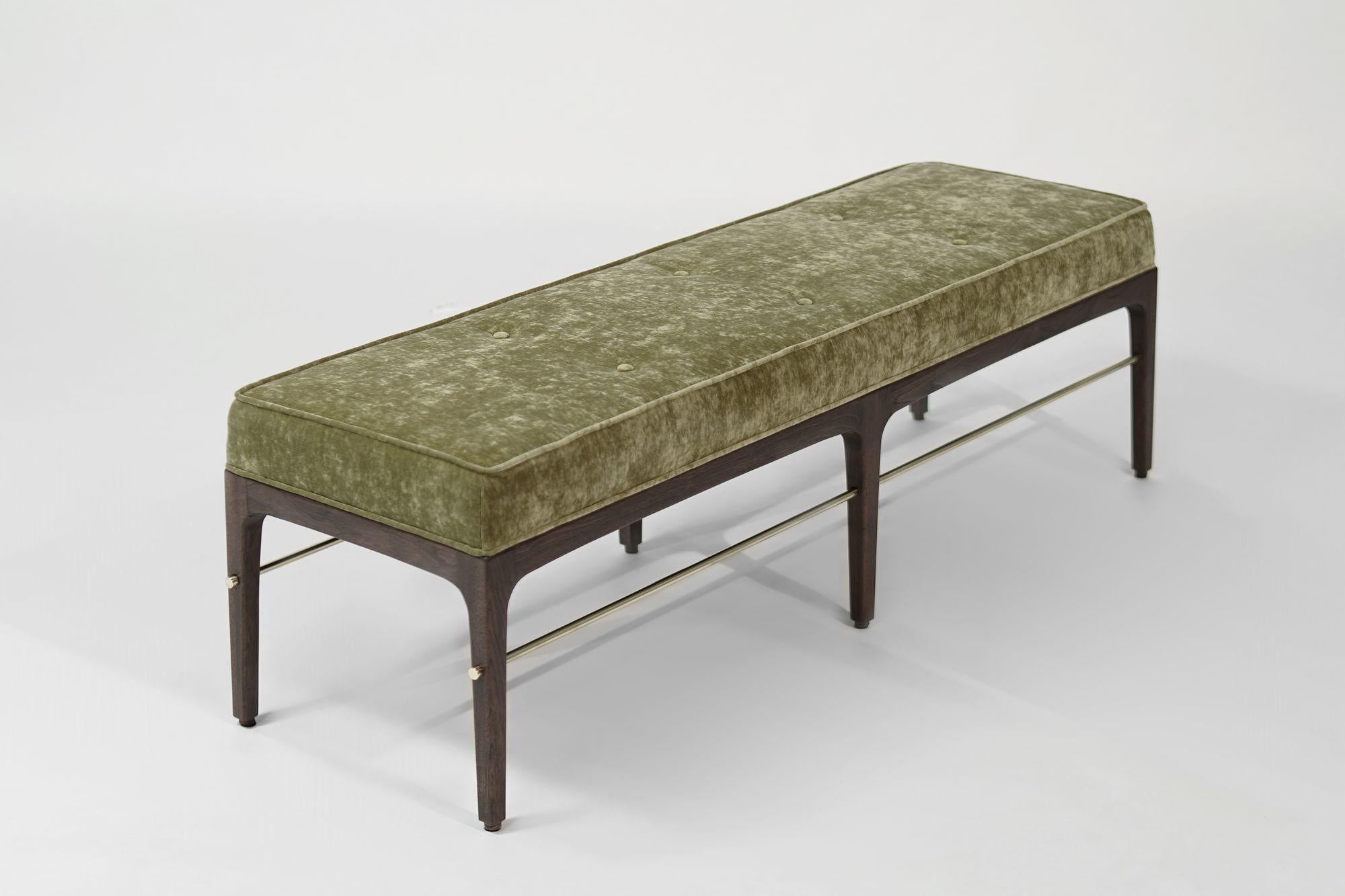 Contemporary Linear Bench in Special Walnut Series 60 by Stamford Modern For Sale