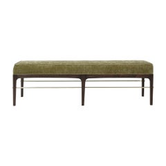 Lineare Bank aus besonderem Nussbaumholz der Serie 60 von Stamford Modern