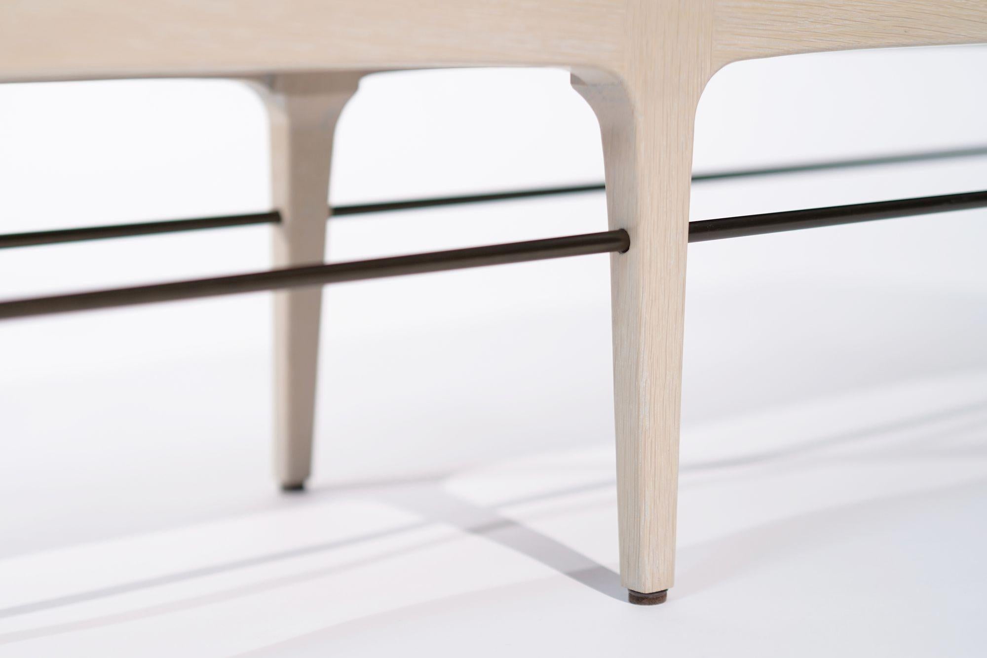 Linear Bench in White Oak and Bronze Series 72 For Sale 4