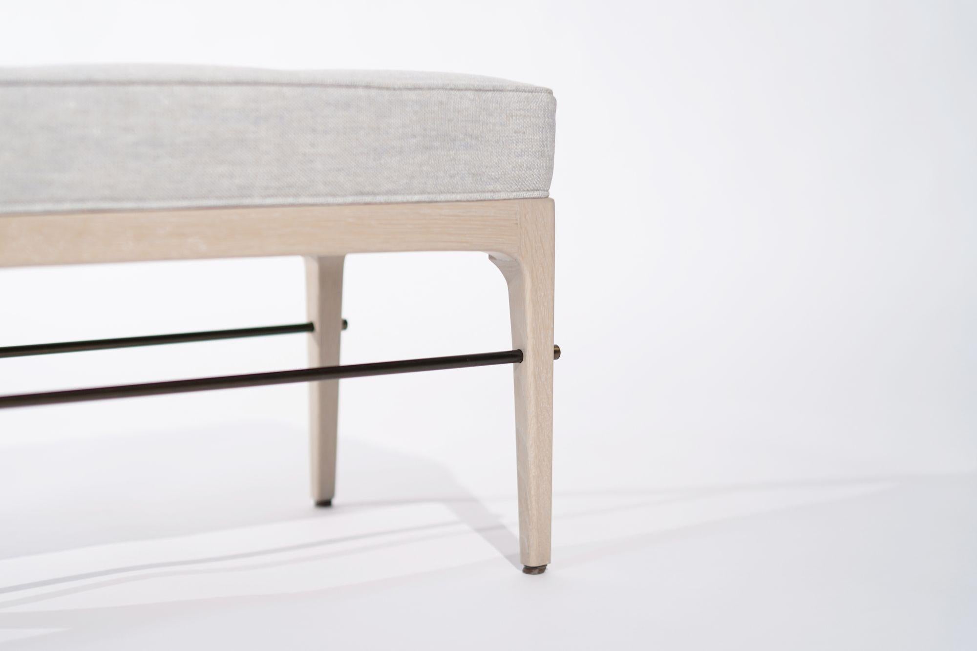 Linear Bench in White Oak and Bronze Series 72 For Sale 2